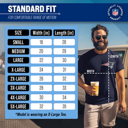 New England Patriots NFL Pro Football Final Countdown Adult Cotton-Poly Short Sleeved T-Shirt For Men & Women - Navy