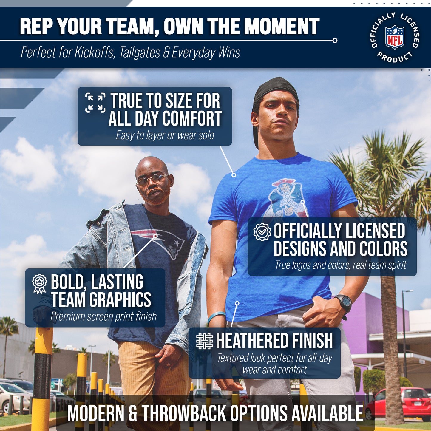 New England Patriots NFL Modern Throwback T-shirt - Navy