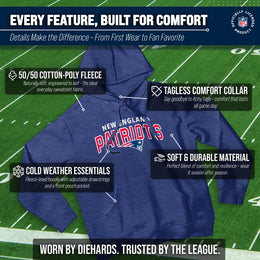 New England Patriots NFL Adult Unisex Starting Fresh Ultra Soft Fleece Hooded Sweatshirt - Navy