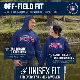 New England Patriots NFL Adult Unisex Starting Fresh Ultra Soft Fleece Hooded Sweatshirt - Navy