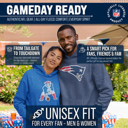 New England Patriots NFL Adult Unisex Modern Throwback Ultra Soft Fleece Hooded Sweatshirt - Navy