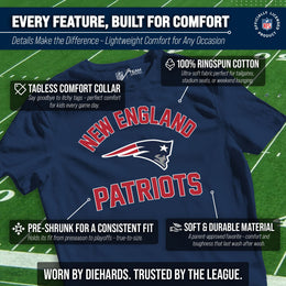 New England Patriots NFL Youth Gameday Football T-Shirt - Navy