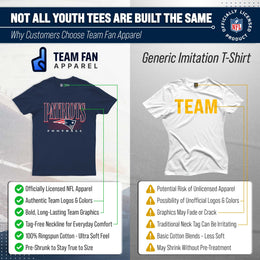 New England Patriots NFL Youth Overtime Blueprint Football T-Shirt Unisex Tag Free Comfortable - Navy