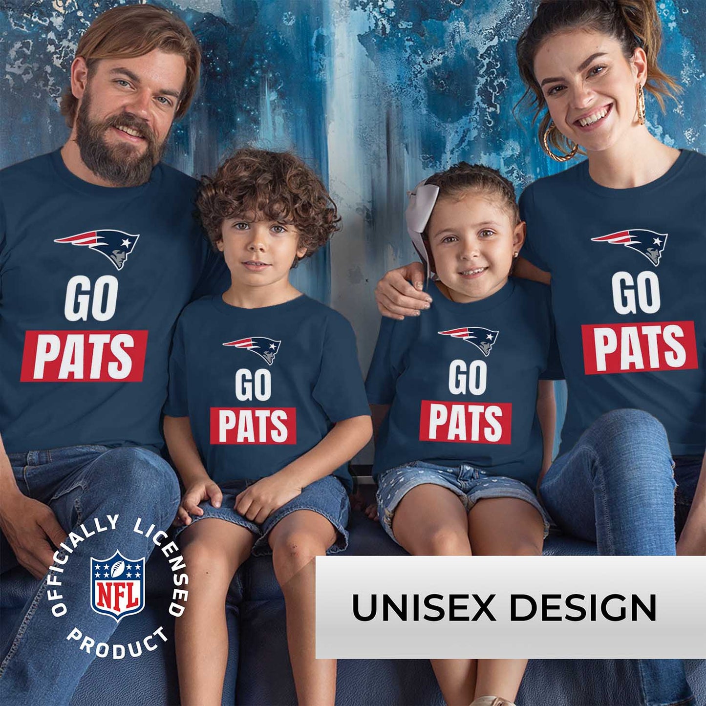 New England Patriots NFL Youth Team Slogan Short Sleeve Lightweight T Shirt - Navy