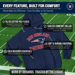 New England Patriots NFL Youth Gameday Hooded Sweatshirt - Navy