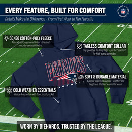 New England Patriots NFL Youth Overtime Blueprint Football Fleece Hooded Sweatshirt - Navy