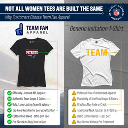 New England Patriots NFL Women's Team Block Charcoal Tagless T-Shirt - Charcoal