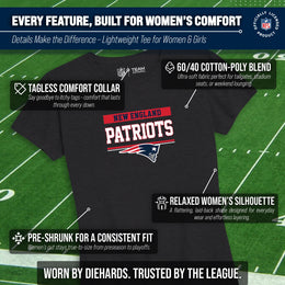 New England Patriots NFL Women's Team Block Charcoal Tagless T-Shirt - Charcoal