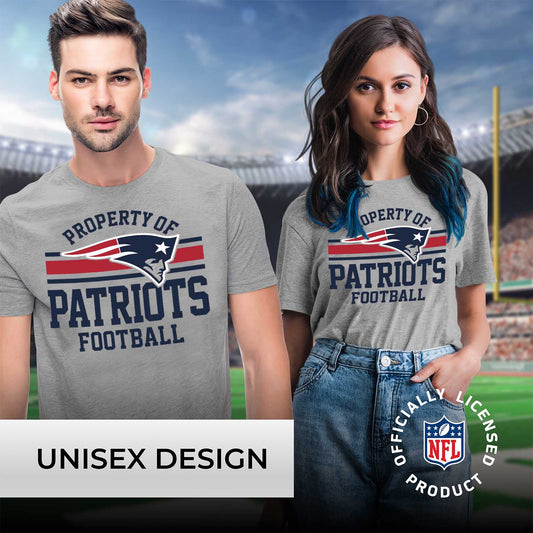 New England Patriots NFL Adult Property Of T-Shirt - Sport Gray