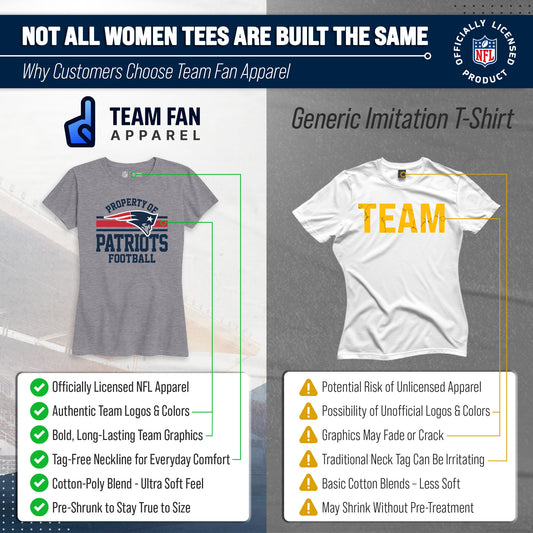 New England Patriots NFL Womens Short Sleeve Property of Tshirt - Gray
