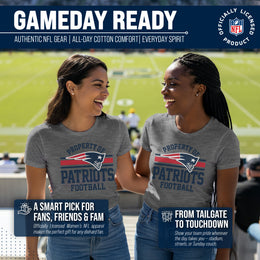 New England Patriots NFL Womens Short Sleeve Property of Tshirt - Gray