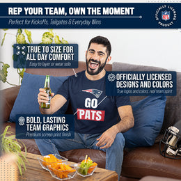 New England Patriots NFL Adult Team Slogan Unisex T-Shirt - Navy