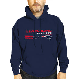 New England Patriots Adult NFL Speed Stat Sheet Fleece Hooded Sweatshirt - Navy