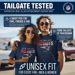 New England Patriots Adult NFL Diagonal Fade Color Block T-Shirt - Navy