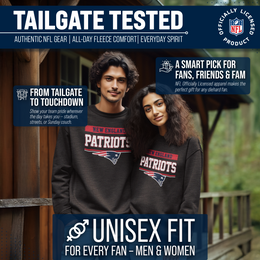 New England Patriots NFL Adult Long Sleeve Team Block Charcoal Crewneck Sweatshirt - Charcoal