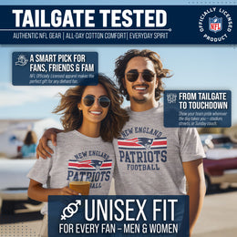 New England Patriots NFL Adult Short Sleeve Team Stripe Tee - Sport Gray