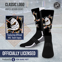 Anaheim Ducks Adult NHL Zoom Curve Team Crew Socks - Black
