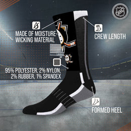 Anaheim Ducks Youth NHL Zoom Curve Team Crew Socks - Black