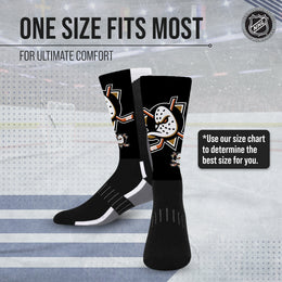 Anaheim Ducks Youth NHL Zoom Curve Team Crew Socks - Black