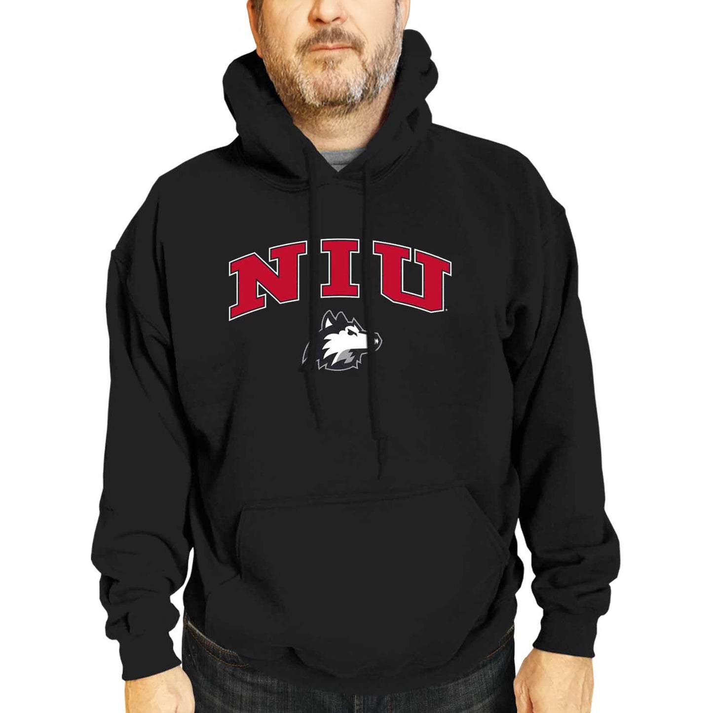 Northern Illinois Huskies Adult Arch & Logo Soft Style Gameday Hooded Sweatshirt - Black