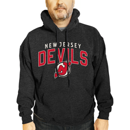 New Jersey Devils NHL Adult Unisex Powerplay Hooded Sweatshirt - Black Heather