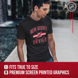 New Jersey Devils NHL Adult Faceoff Tag-Less T-Shirt - Black