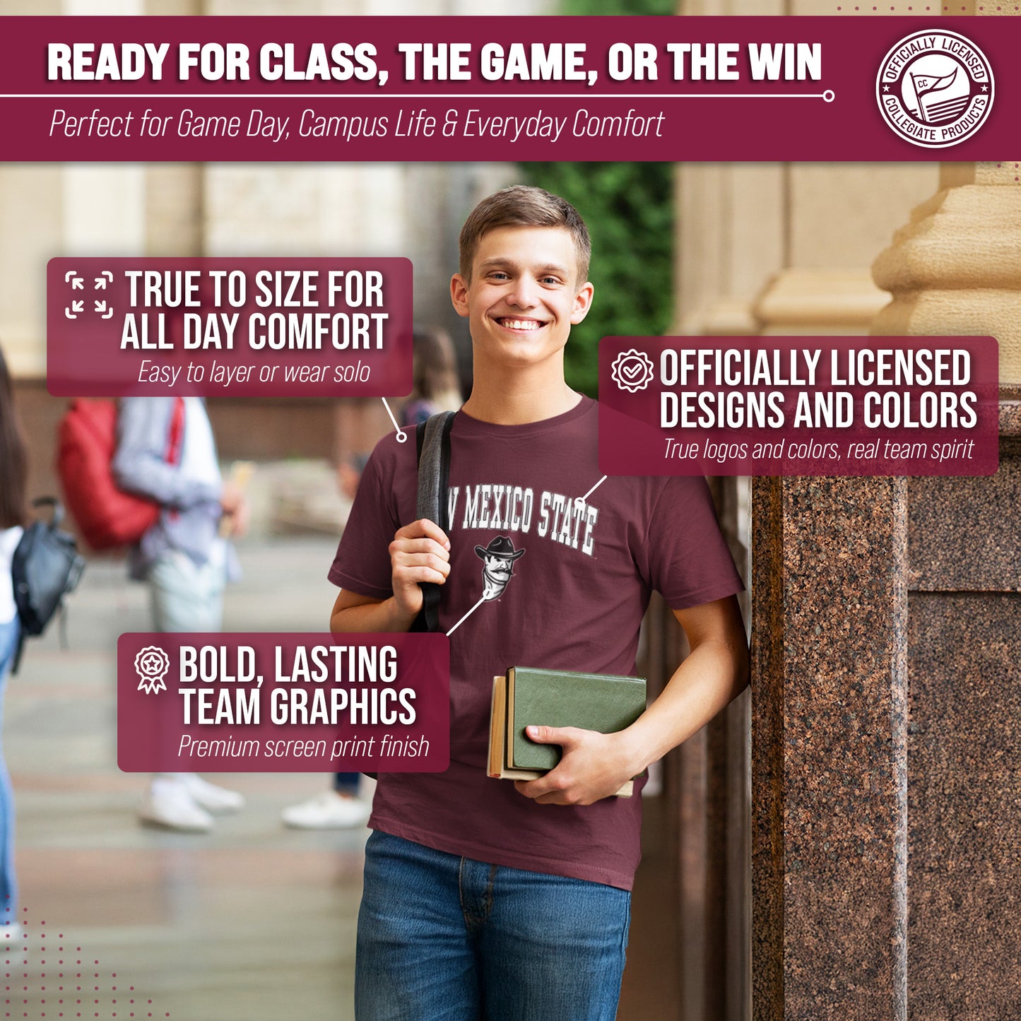 New Mexico State Aggies NCAA Adult Gameday Cotton T-Shirt - Maroon