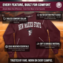 New Mexico State Aggies Adult Arch & Logo Soft Style Gameday Crewneck Sweatshirt - Maroon