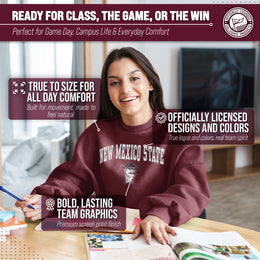 New Mexico State Aggies Adult Arch & Logo Soft Style Gameday Crewneck Sweatshirt - Maroon