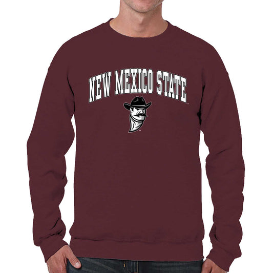 New Mexico State Aggies Adult Arch & Logo Soft Style Gameday Crewneck Sweatshirt - Maroon