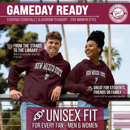 New Mexico State Aggies Adult Arch & Logo Soft Style Gameday Hooded Sweatshirt - Maroon