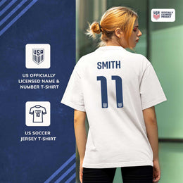USA National Team The Victory Officially Licensed US Adult Women's National Soccer Team Sophia Smith Name & Number T-Shirt - White #11