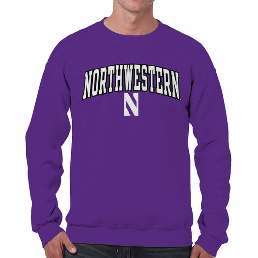 Northwestern Wildcats NCAA Adult Tackle Twill Crewneck Sweatshirt - Purple
