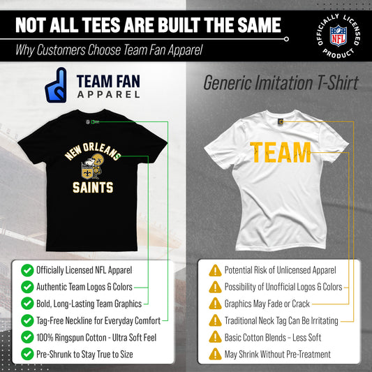 New Orleans Saints NFL Adult Retro Gameday Unisex T-Shirt - Black