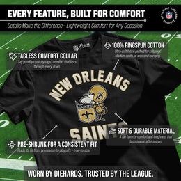 New Orleans Saints NFL Adult Retro Gameday Unisex T-Shirt - Black