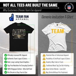 New Orleans Saints NFL Adult Overtime Blueprint Tag-Less T-Shirt - Black