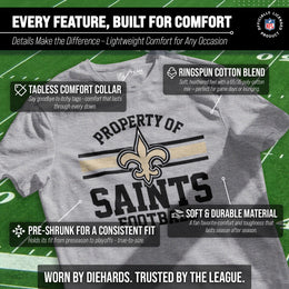 New Orleans Saints NFL Adult Property Of T-Shirt - Sport Gray