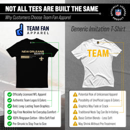 New Orleans Saints Adult NFL Speed Stat Sheet T-Shirt - Black