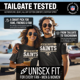 New Orleans Saints NFL Adult Team Block Tagless T-Shirt - Charcoal