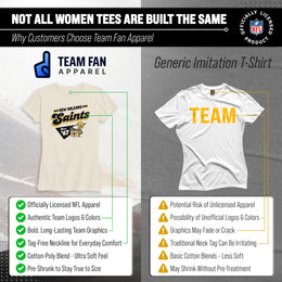New Orleans Saints NFL Womens Vintage Charm Tag-Less Soft T-Shirt - Birch