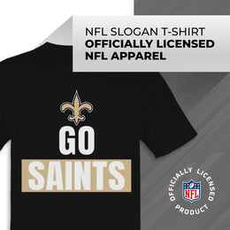 New Orleans Saints NFL Adult Team Slogan Unisex T-Shirt - Black