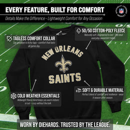 New Orleans Saints NFL Adult Gameday Football Crewneck Sweatshirt - Black