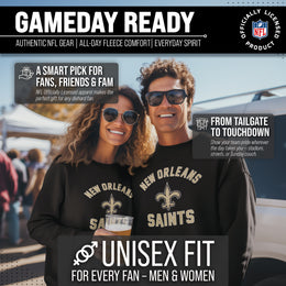 New Orleans Saints NFL Adult Gameday Football Crewneck Sweatshirt - Black