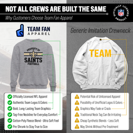New Orleans Saints NFL Adult Property Of Crewneck Fleece Sweatshirt - Sport Gray