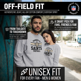 New Orleans Saints NFL Adult Property Of Crewneck Fleece Sweatshirt - Sport Gray