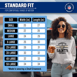 New Orleans Saints NFL Adult Property Of Crewneck Fleece Sweatshirt - Sport Gray