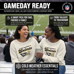 New Orleans Saints NFL Womens Vintage Charm Slouchy Crewneck - Birch