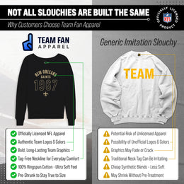 New Orleans Saints NFL Womens Big Date French Terry Slouchy Top - Black