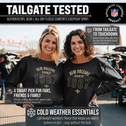New Orleans Saints NFL Womens Big Date French Terry Slouchy Top - Black