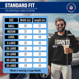 New Orleans Saints NFL Adult Unisex Modern Endzone Soft Fleece Hooded Sweatshirt - Black